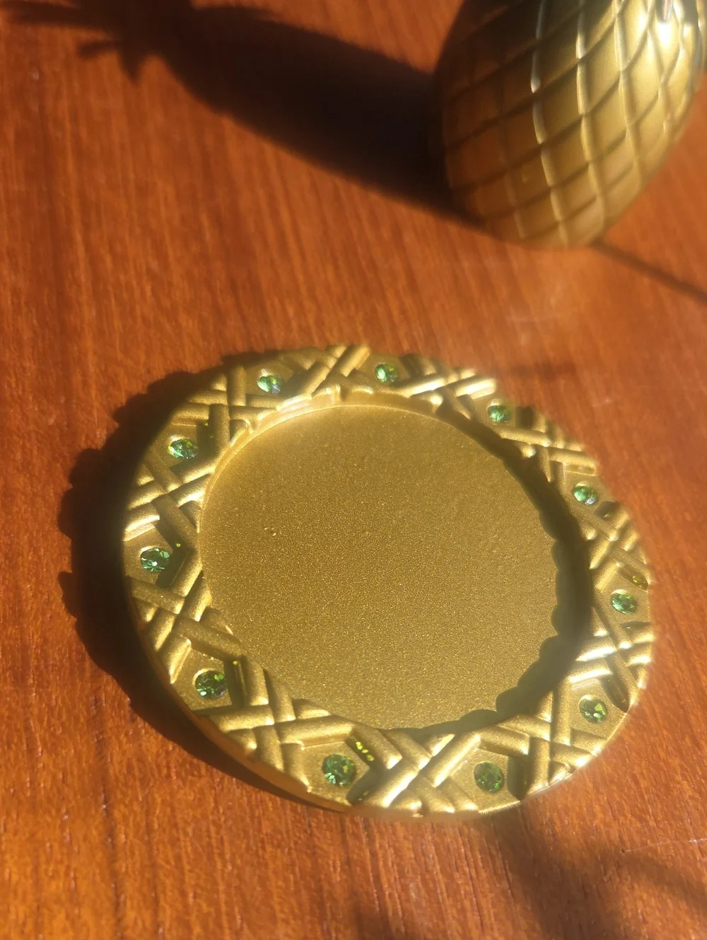 PartyLite Gold Pineapple Candle Snuffer With Jeweled Tray NIB